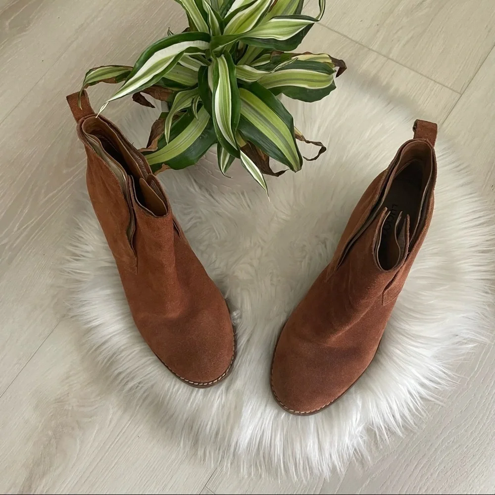 LUCKY BRAND Yameena Suede Wedge Booties